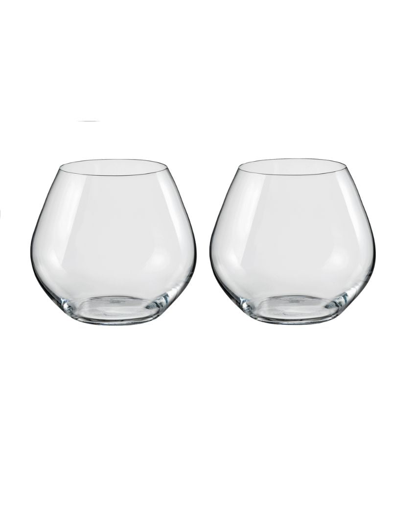 Bohemia Crystal'S Amoroso Stemless Crystal Wine Glasses Lead Free | 340 ml