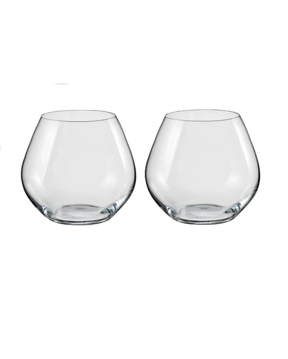 Bohemia Crystal'S Amoroso Stemless Crystal Wine Glasses Lead Free | 340 ml