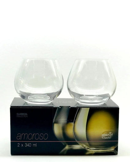 Bohemia Crystal'S Amoroso Stemless Crystal Wine Glasses Lead Free | 340 ml