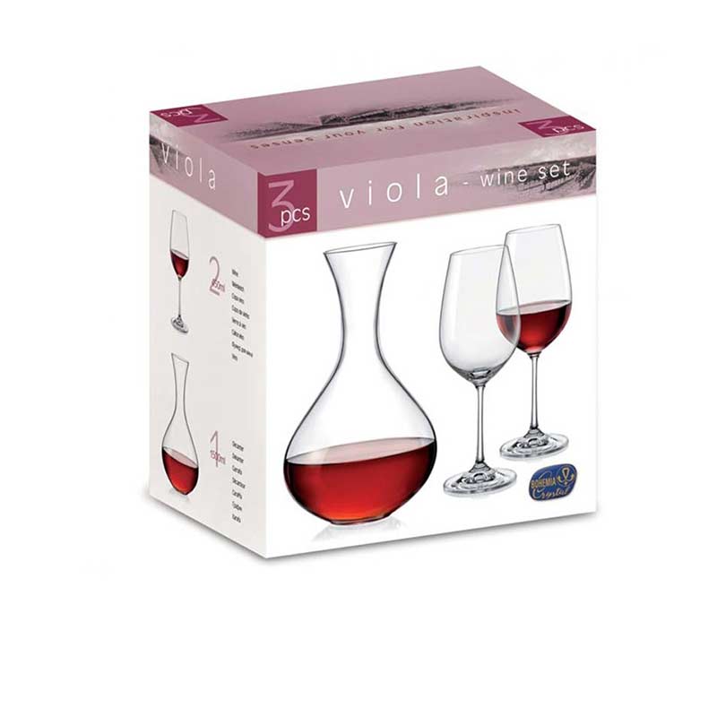 Viola Decanter with Wine Glasses | Set of 3
