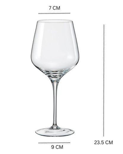 Rebecca Wine Glass Clear Bohemia Crystal Drinkware | Set of 6 | 3 x 9 inches | 540ml