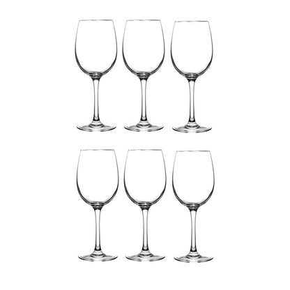 Red & White Crystal Wine & Champagne Glasses | 350ml | Set of 6