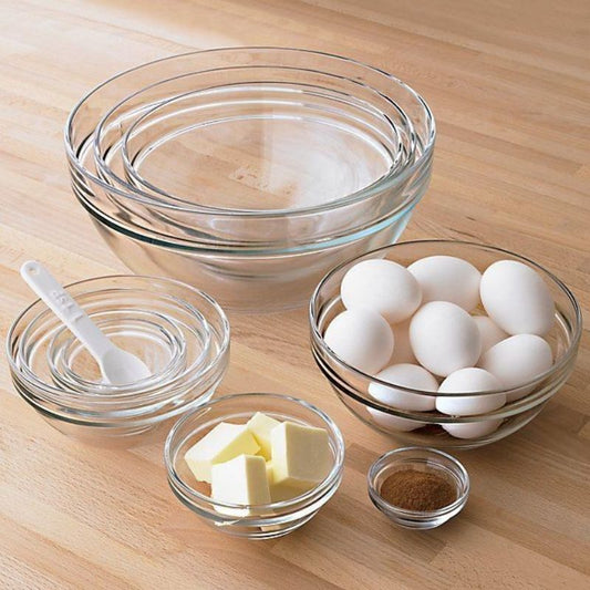 Glass Stackable Bowls | Set of 6 | 145ml & 240ml