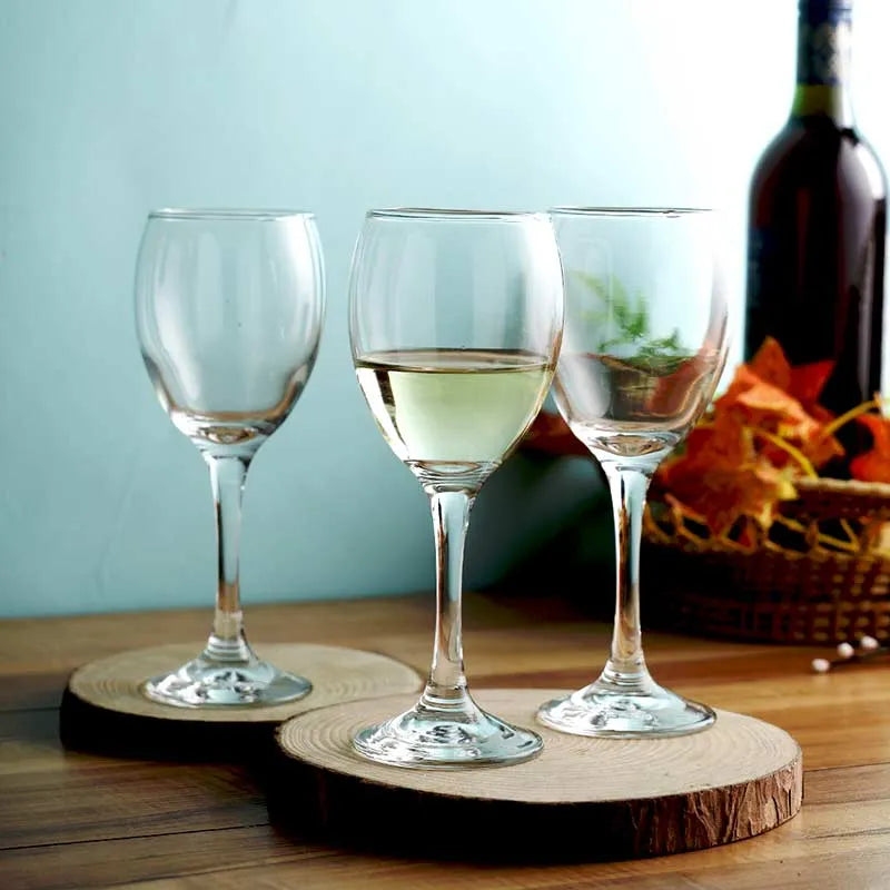 Alexandra Wine Glasses Clear Crystal Drinkware | Set of 6 | 3 x 8 inches | 245ml