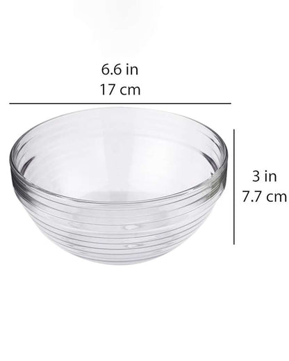 Elegant Design Transparent Shade Stackable Bowl | Set of 3 | 7 x 3 inches | 1L