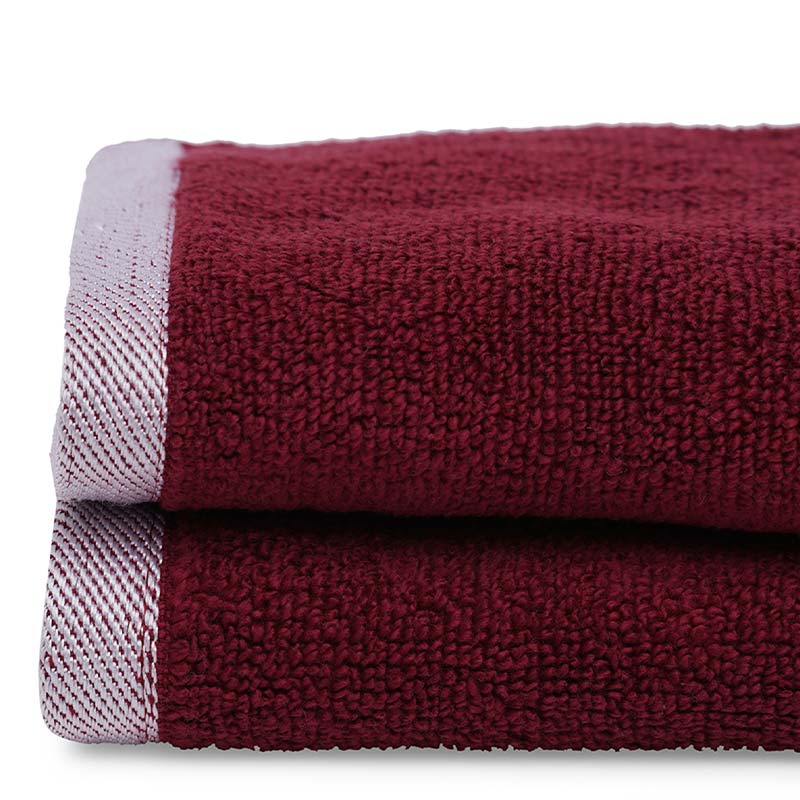 Keira Face Towel | Set Of 4 | Multiple Colors Maroon