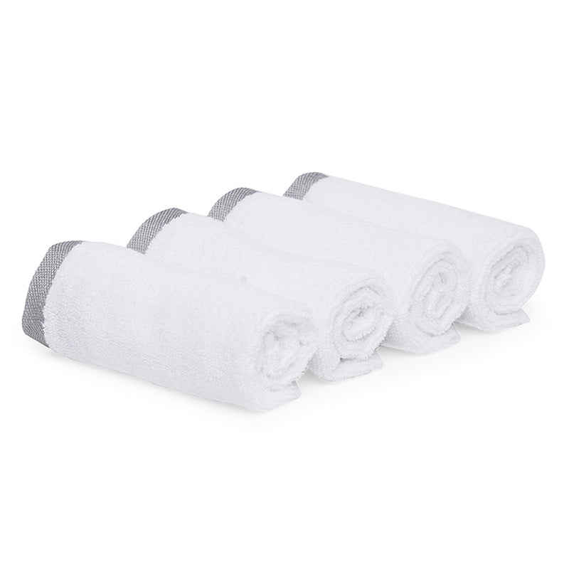 Keira Face Towel | Set Of 4 | Multiple Colors White