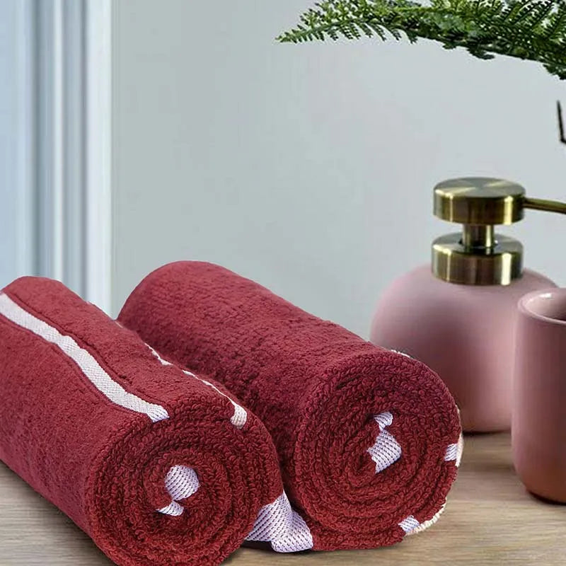 Desteiny Hand Towel | Set Of 2 | Multiple Colors Maroon