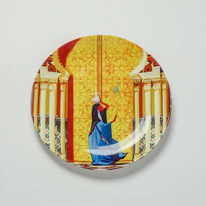 Bright Yellow Gate Multicolor Ceramic Wall Plate Decor | 10 inches