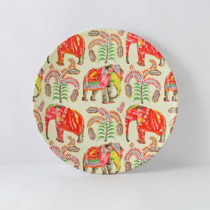 Beautiful Elephant Multicolor Ceramic Wall Plate | 10 inches