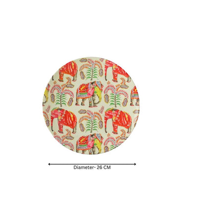 Beautiful Elephant Multicolor Ceramic Wall Plate | 10 inches