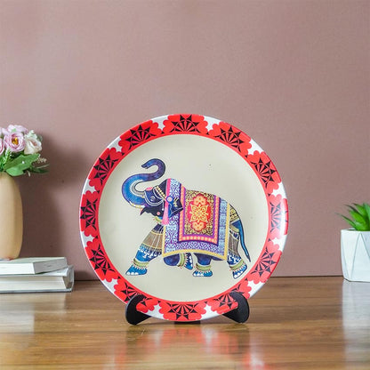 Amazing Multicolor Elephant Design Ceramic Wall Plate | 10 inches