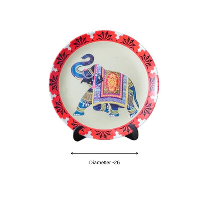 Amazing Multicolor Elephant Design Ceramic Wall Plate | 10 inches