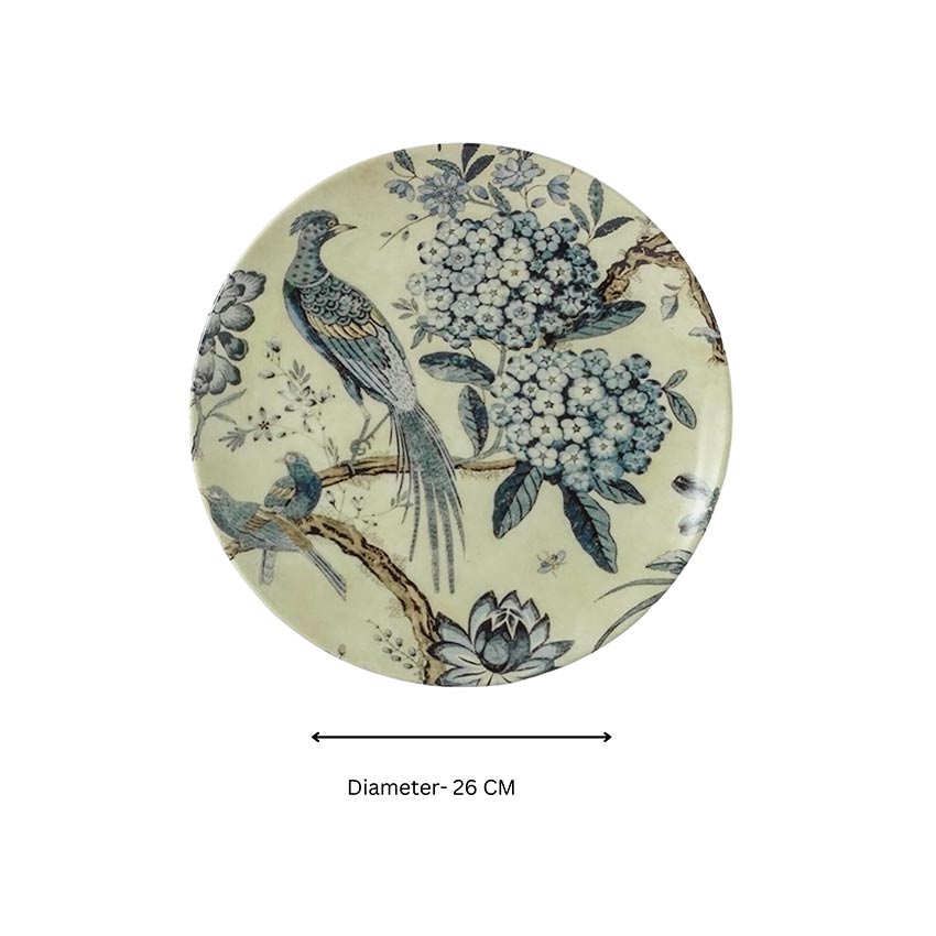 Artistic Printed Decorative Blue Ceramic Wall Plates | 10 inches