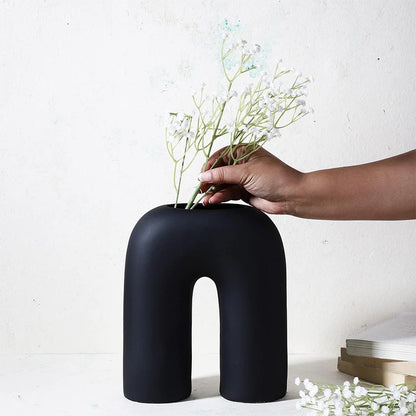 Elegant & Durable Contemporary Design Ceramic Vase Without Flower | 9 x 4 x 10 inches