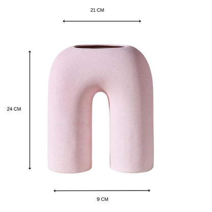Elegant & Durable Contemporary Design Ceramic Vase Without Flower | 9 x 4 x 10 inches