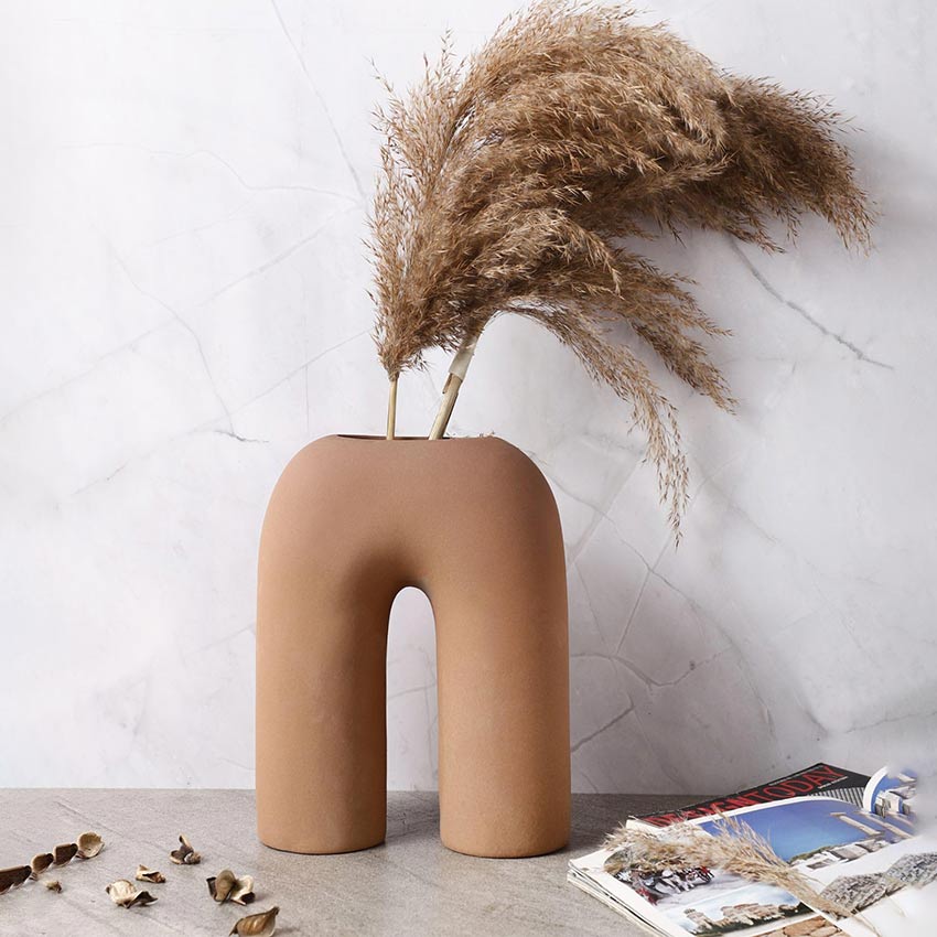 Elegant & Durable Contemporary Design Ceramic Vase Without Flower | 9 x 4 x 10 inches