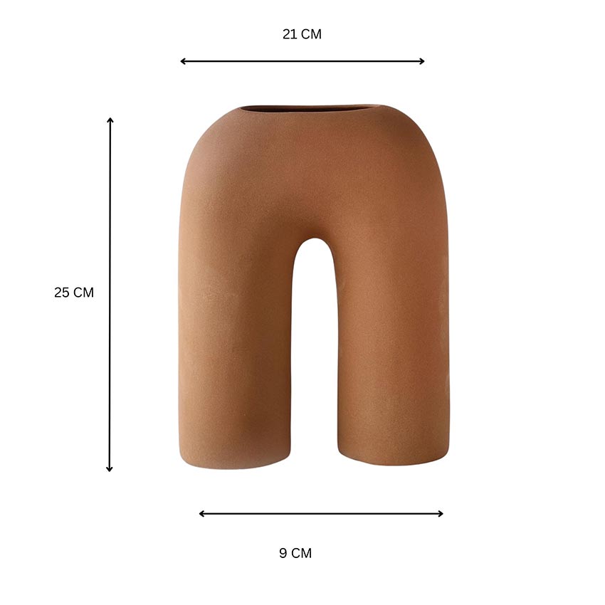 Elegant & Durable Contemporary Design Ceramic Vase Without Flower | 9 x 4 x 10 inches