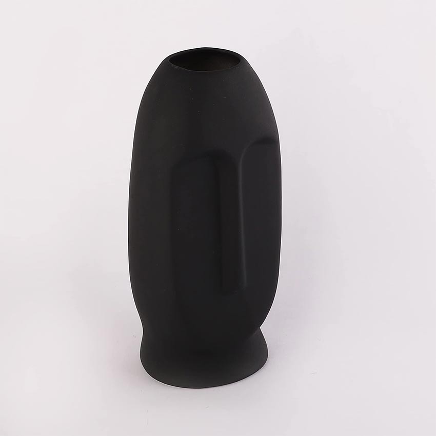Elegant & Durable Face Design Ceramic Vase Without Flower | 5 x 4 x 11 inches