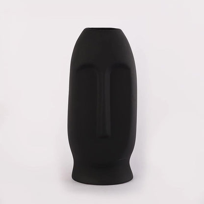 Elegant & Durable Face Design Ceramic Vase Without Flower | 5 x 4 x 11 inches