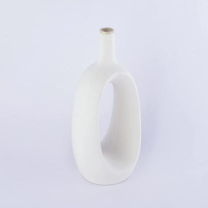 Elegant & Durable Hollow Design Ceramic Vase Without Flower | 6 x 5 x 13 inches