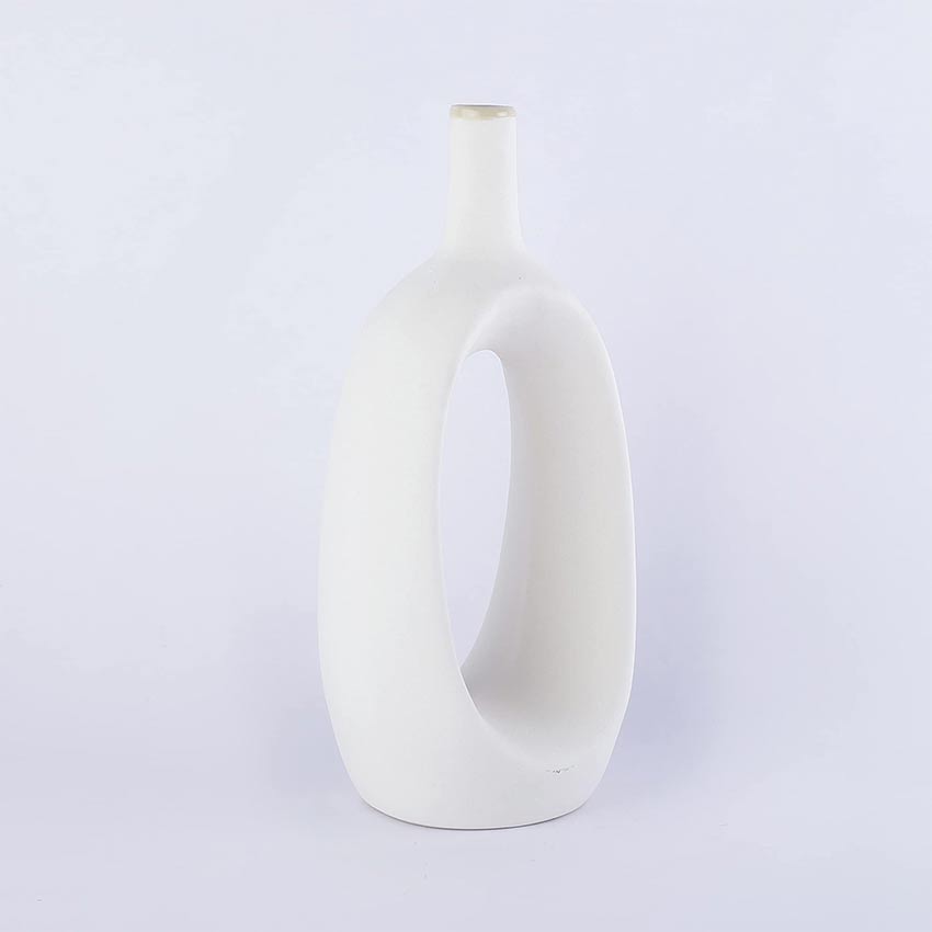 Elegant & Durable Hollow Design Ceramic Vase Without Flower | 6 x 5 x 13 inches