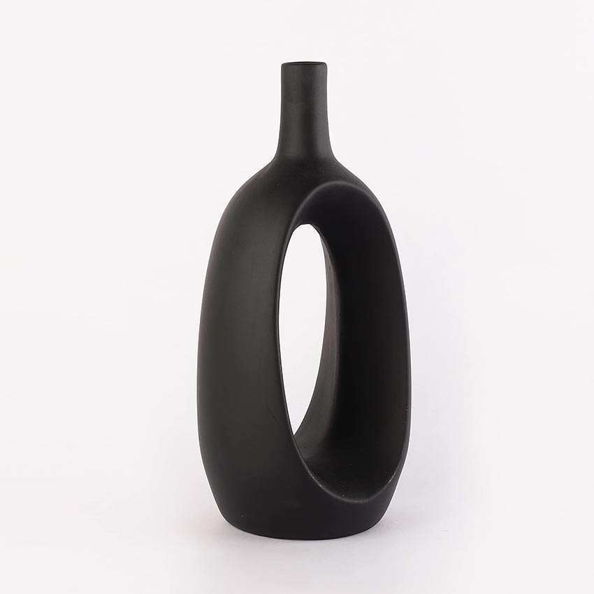 Elegant & Durable Hollow Design Ceramic Vase Without Flower | 6 x 5 x 13 inches