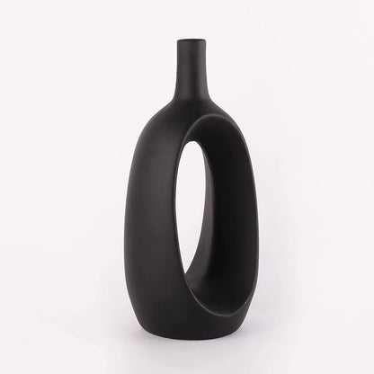 Elegant & Durable Hollow Design Ceramic Vase Without Flower | 6 x 5 x 13 inches