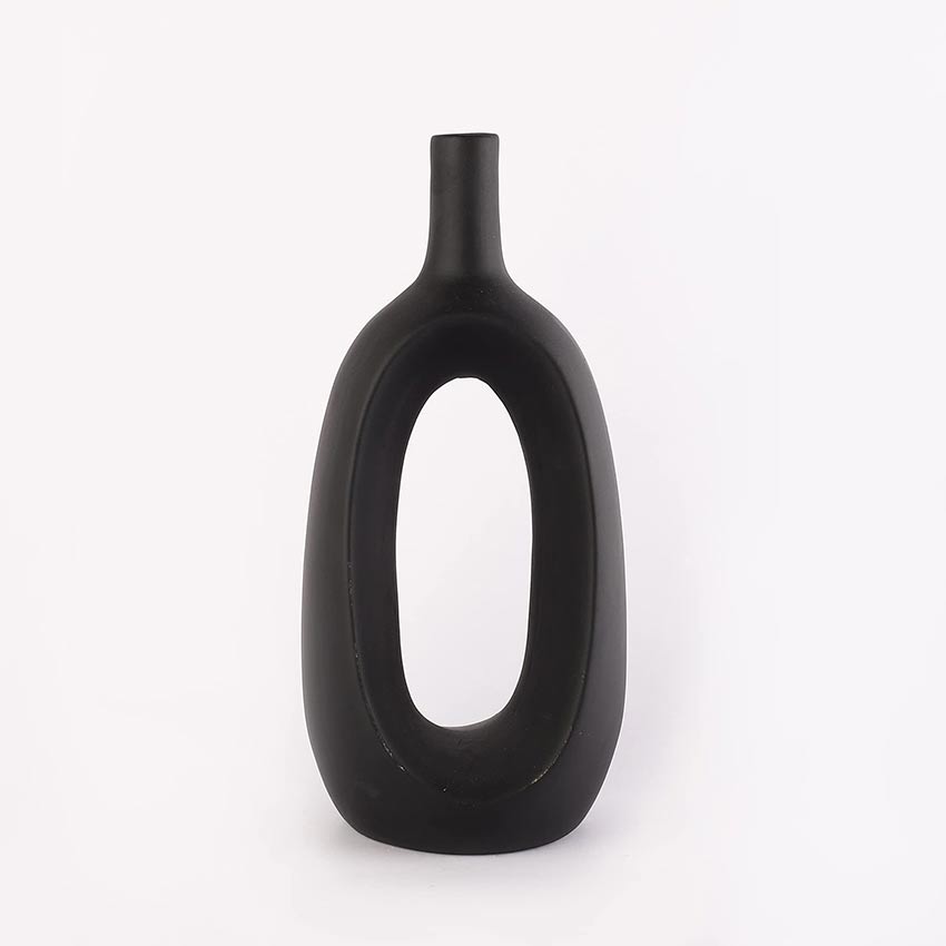 Elegant & Durable Hollow Design Ceramic Vase Without Flower | 6 x 5 x 13 inches