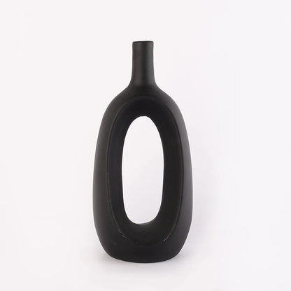 Elegant & Durable Hollow Design Ceramic Vase Without Flower | 6 x 5 x 13 inches