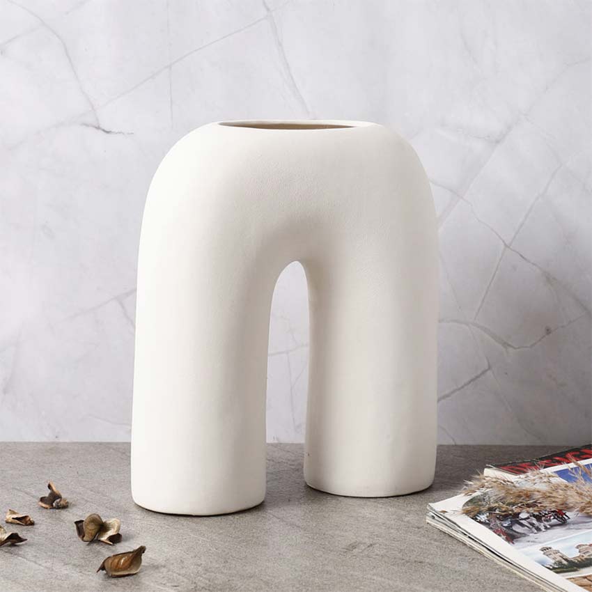 Elegant & Durable Contemporary Design Ceramic Vase Without Flower | 9 x 4 x 10 inches