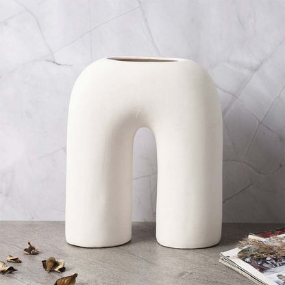Elegant & Durable Contemporary Design Ceramic Vase Without Flower | 9 x 4 x 10 inches