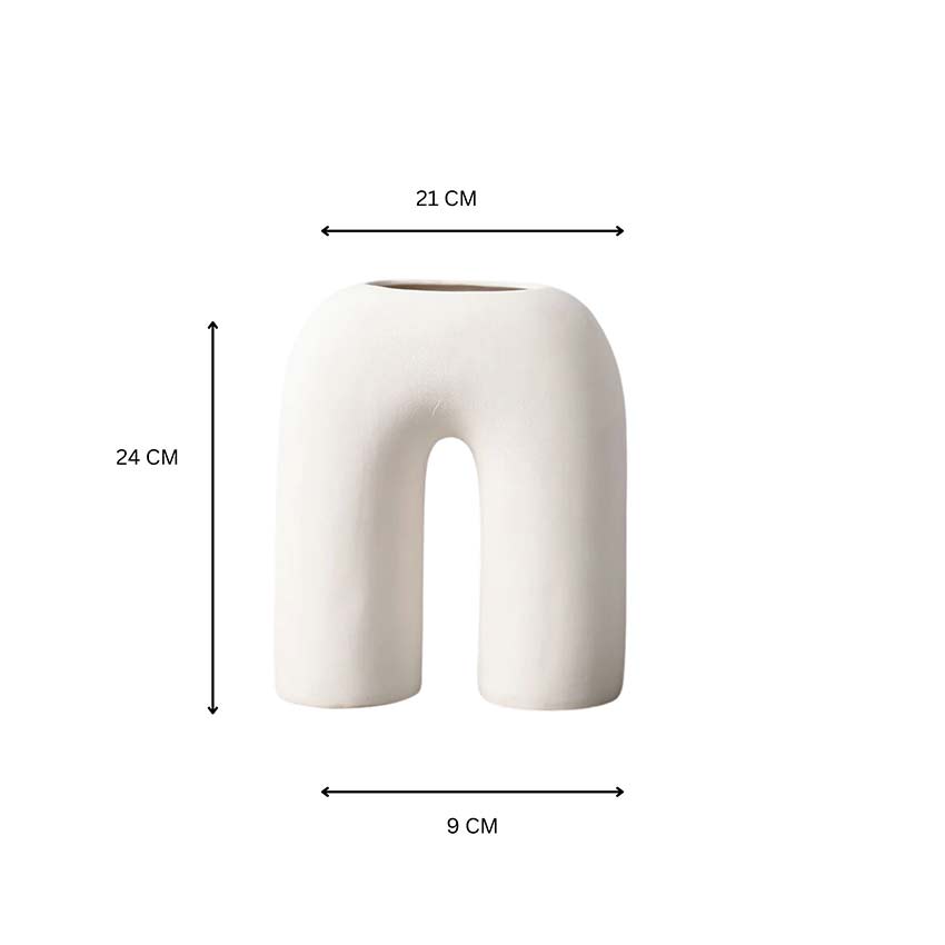 Elegant & Durable Contemporary Design Ceramic Vase Without Flower | 9 x 4 x 10 inches