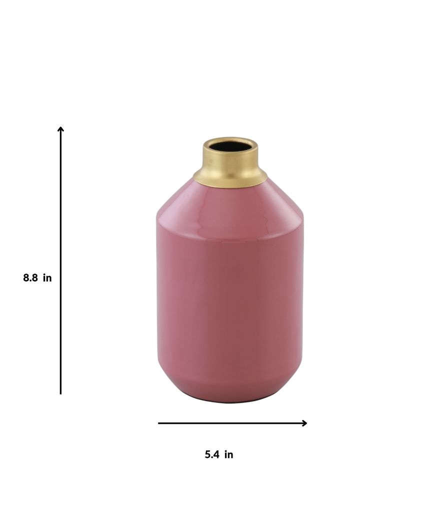 Enamel Metal Vase | 8.3 Inches