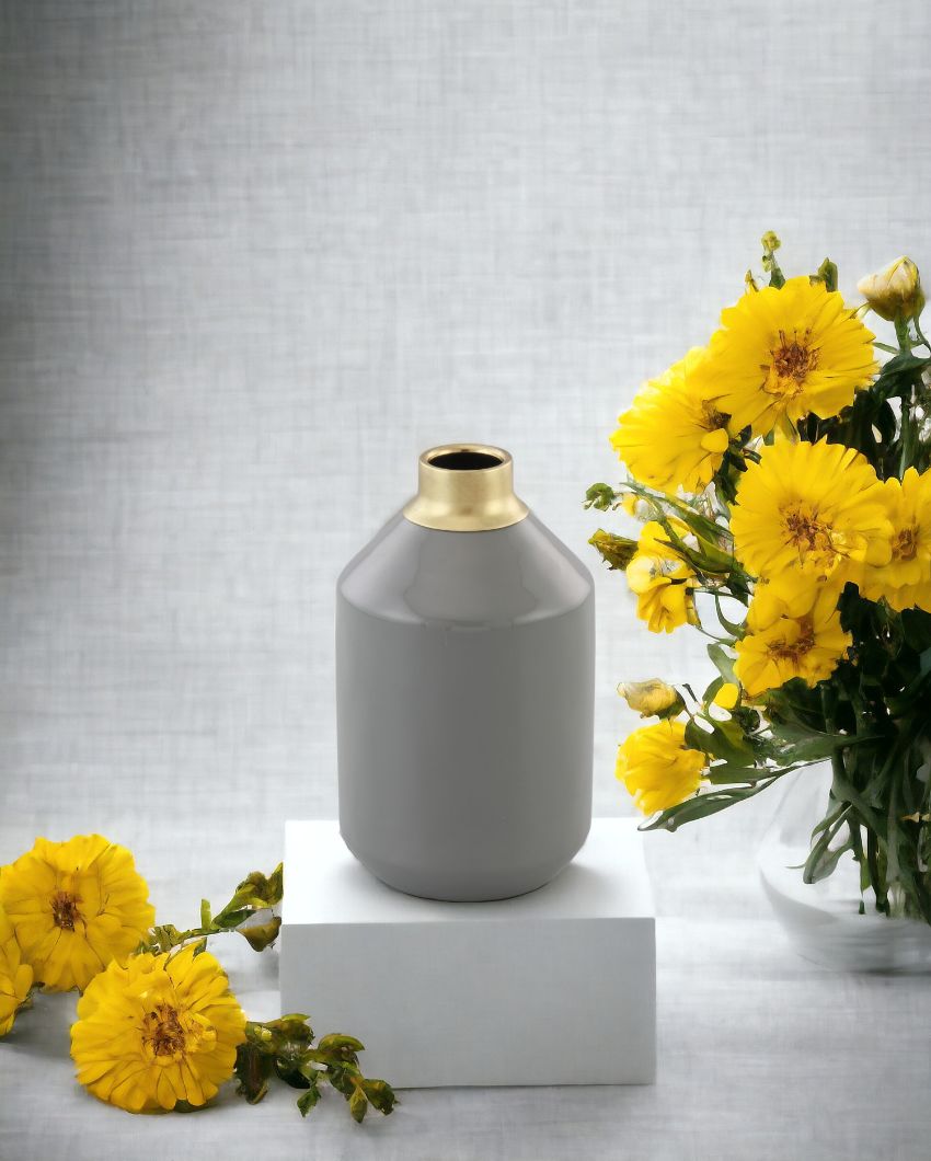 Enamel Metal Vase | 8.3 Inches