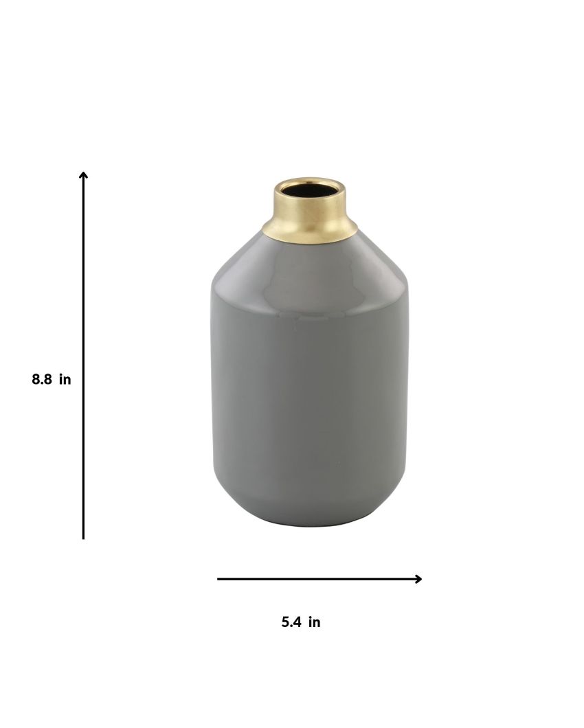 Enamel Metal Vase | 8.3 Inches