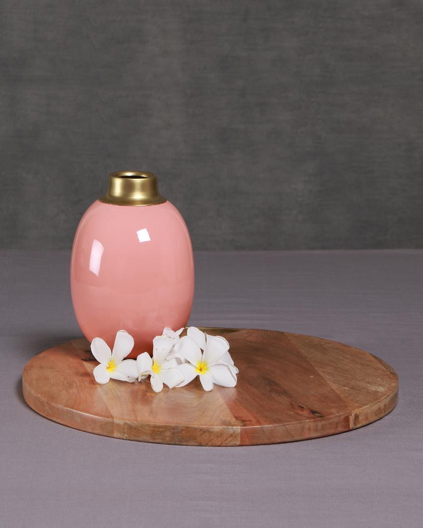 Mayur Pink Enamel Vase | 6 Inches