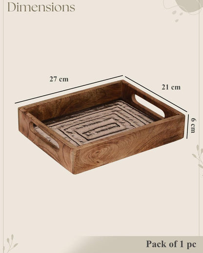 Rustic Autumn Glow Serving Tray | 11 x 8 x 2 inches