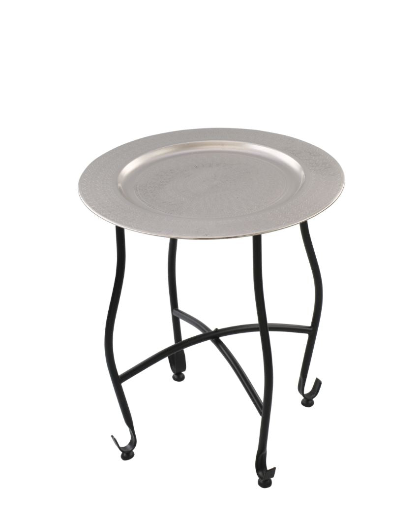 Nickel Finish Purva Knock Down Table | 16 x 16 inches