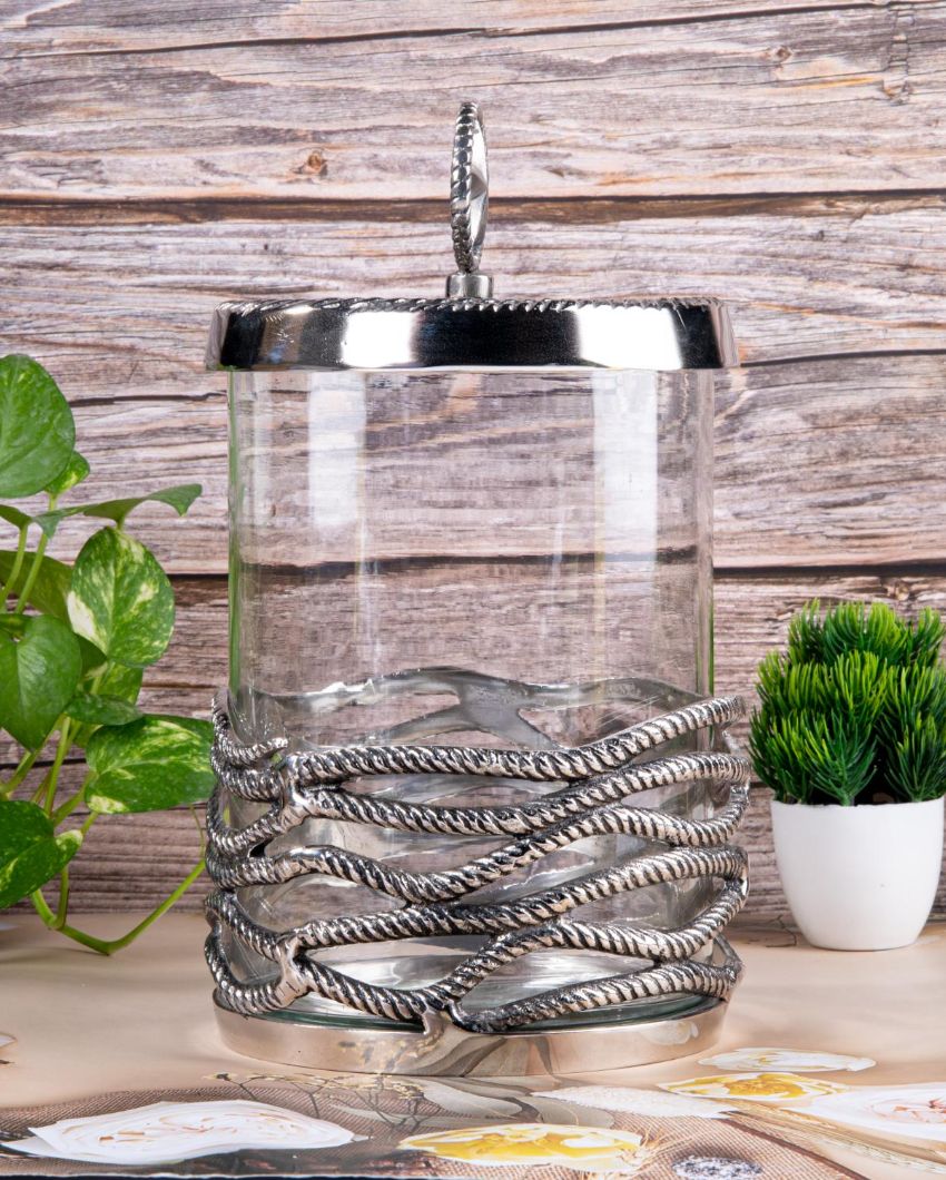 Rustic Rope Twist Covered Jar | 7 x 12 inches