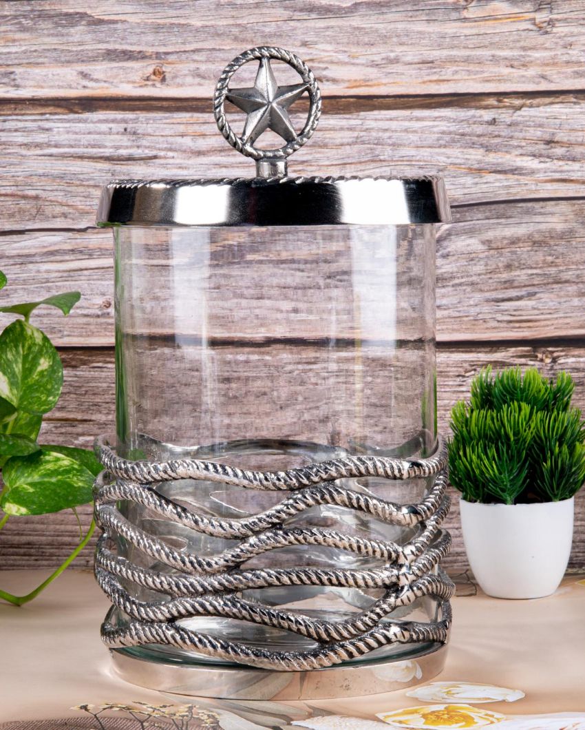 Rustic Rope Twist Covered Jar | 7 x 12 inches