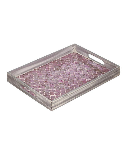 Stylish Pink Mosaic Serving Tray | 14 x 10 x 2 inches