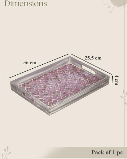 Stylish Pink Mosaic Serving Tray | 14 x 10 x 2 inches