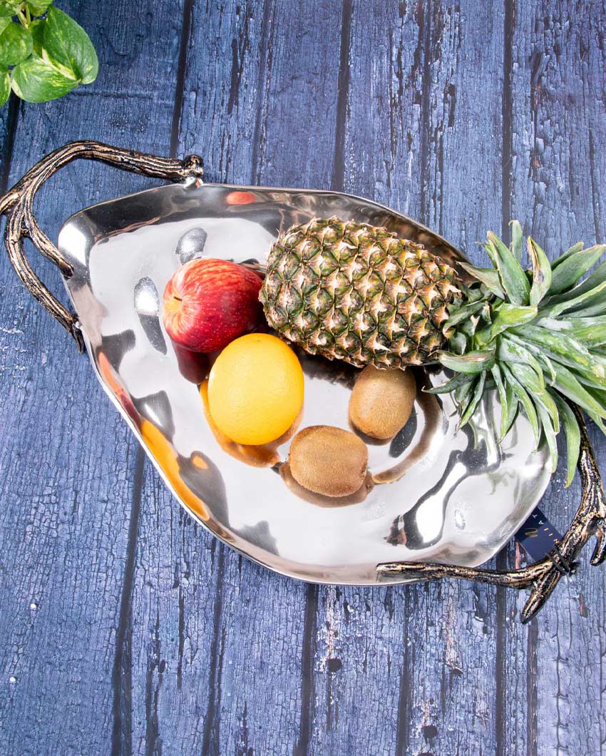 Natural Organic flow Fruit Serving Tray | 20 x 11 x 1 inches