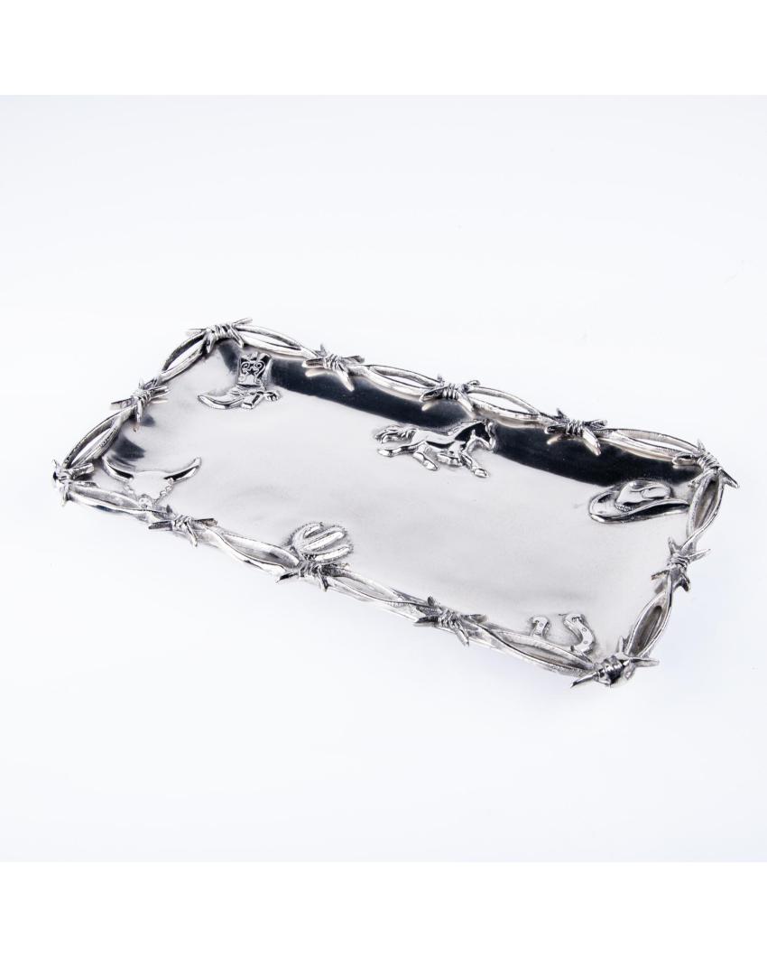 Graceful Fenced Elegance Serving Tray | 15 x 8 x 1 inches