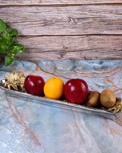 Sleek Aluminium Serve Platter | 19 x 5 x 2 inches