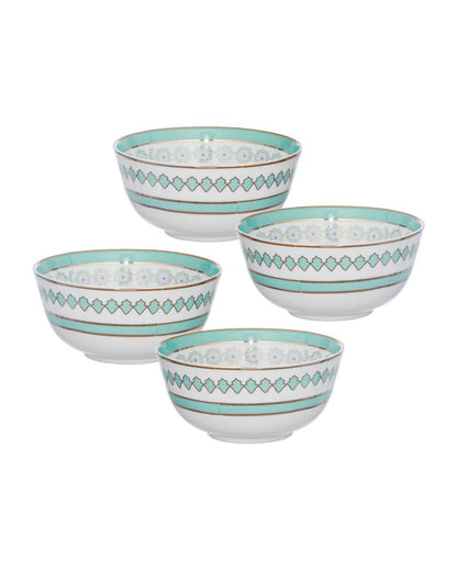 Charming Seaside Bloom 24k Gold Plated Bowls | Set of 4 | 4 x 2 inches