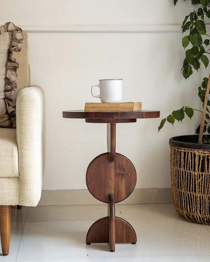 Chic Titus Brown Wooden Side Table | 15 x 21 inches