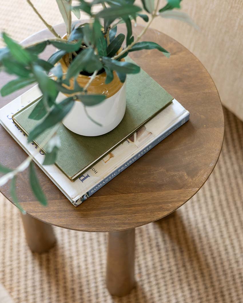 Stylish Forcella Brown Wooden Side Table | 18 x 21 inches