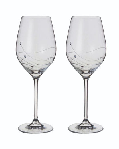 Glitz Crystal Wine Glasses | 3 x 9 inches | Set of 2 | 330ml